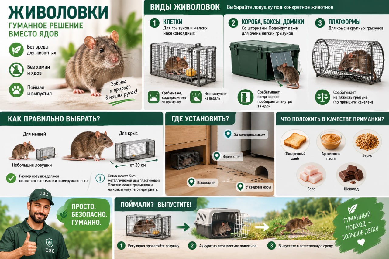 Живоловки: типы, как выбрать и правильно установить